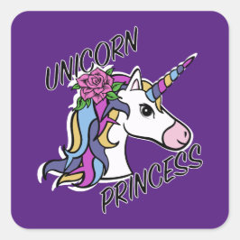 Adesivo Quadrado Unicorn Princess Design - Padrões