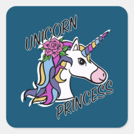 Adesivo Quadrado Unicorn Princess Design - Padrões