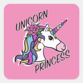 Adesivo Quadrado Unicorn Princess Design - Padrões