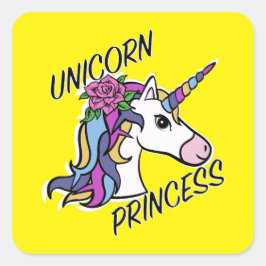 Adesivo Quadrado Unicorn Princess Design - Padrões