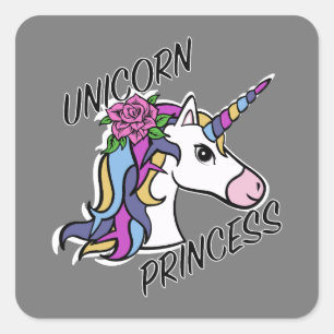 Adesivo Quadrado Unicorn Princess Design - Padrões