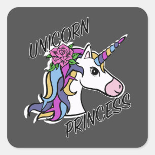 Adesivo Quadrado Unicorn Princess Design - Padrões