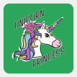 Adesivo Quadrado Unicorn Princess Design - Padrões
