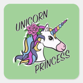 Adesivo Quadrado Unicorn Princess Design - Padrões