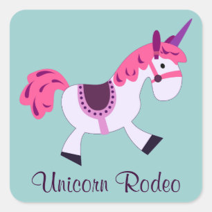 Adesivo Quadrado Unicorn Rodeo