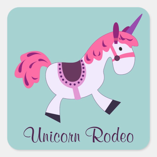 Adesivo Quadrado Unicorn Rodeo (Frente)