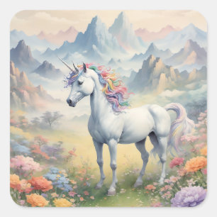 Adesivo Quadrado Unicorn Sticker