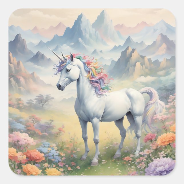 Adesivo Quadrado Unicorn Sticker (Frente)