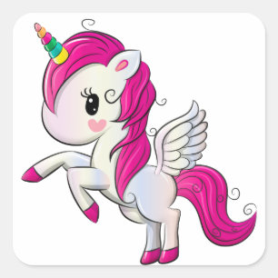 Adesivo Quadrado Unicorn Stickers - Favoritos para festas