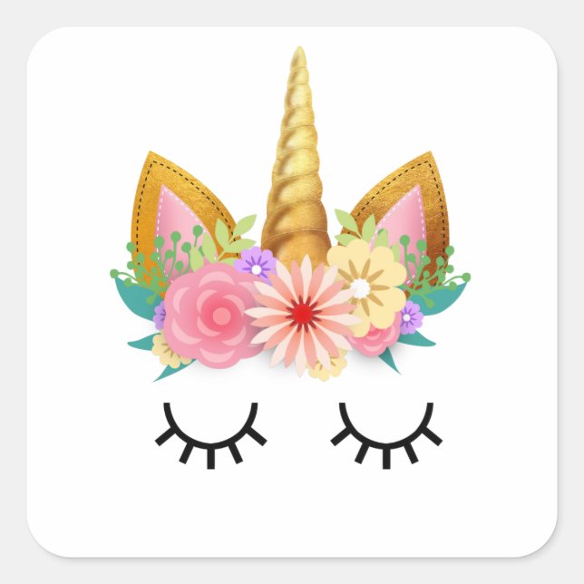 Adesivo Quadrado Unicórnio (Frente)