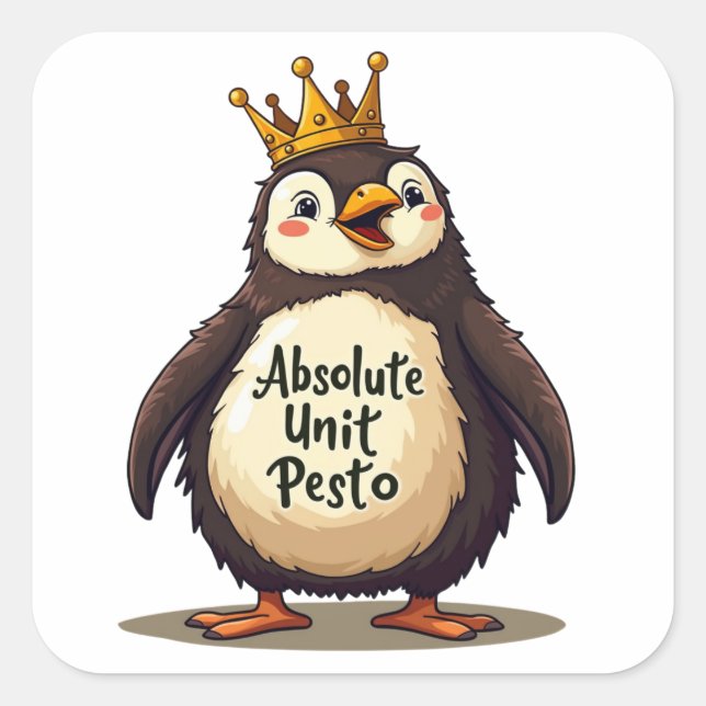 Adesivo Quadrado Unidade Absoluta Pesto - O Rei Pinguim (Frente)