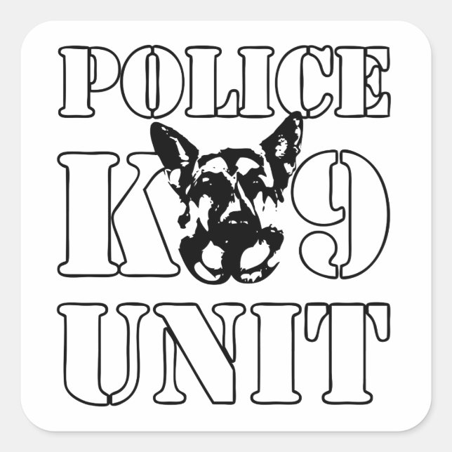 Adesivo Quadrado Unidade da polícia K-9 (Frente)