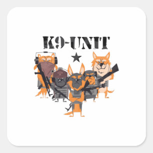 Adesivo Quadrado Unidade K9 de Cães de Polícia