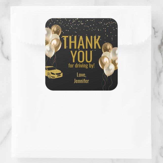 Adesivo Quadrado Unidade por Festa de aniversário (Bolsa)