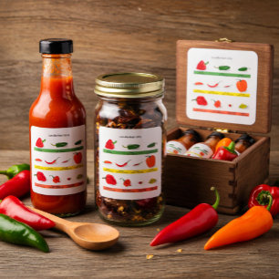 Adesivo Quadrado Unidades de Quente Scoville Gráfico de Pimenta Chi