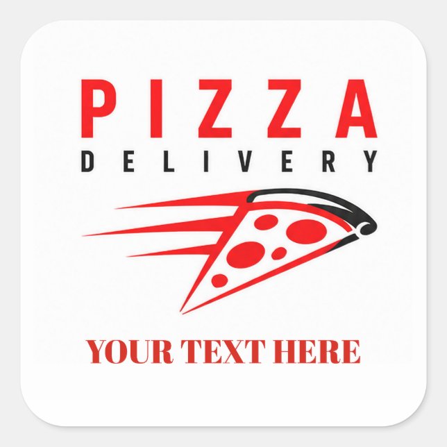 Adesivo Quadrado 🍕 Uniforme da Equipe de Entrega da Pizzaria 🍕 (Frente)