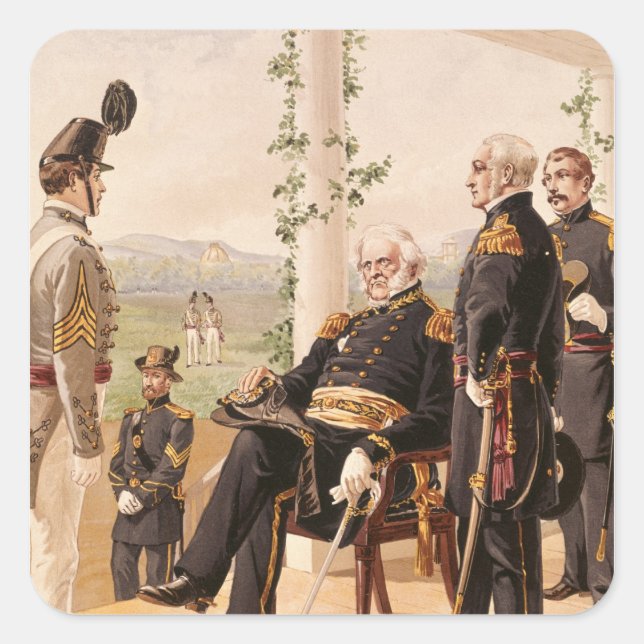 Adesivo Quadrado Uniformes do exército americano (Frente)