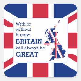 Adesivo Quadrado Union Jack BRITAIN SEMPRE EXCELENTE Brexit Positiv