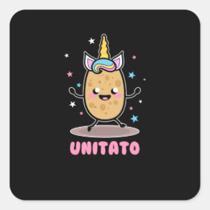 Adesivo Quadrado Unitato Unicorn Batata Cute Cute Funny Fries