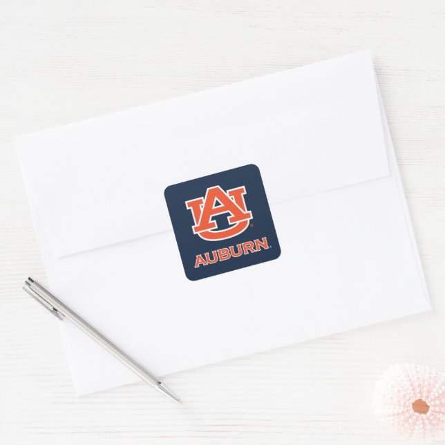 Adesivo Quadrado Universidade Auburn | AU Auburn (Envelope)