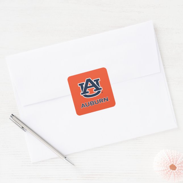 Adesivo Quadrado Universidade Auburn | AU Auburn (Envelope)