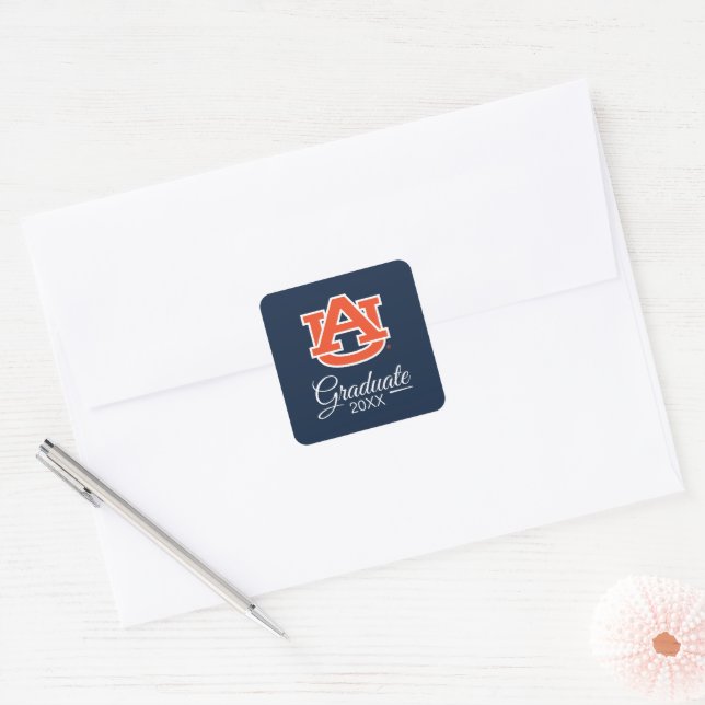 Adesivo Quadrado Universidade Auburn | FORMANDO (Envelope)