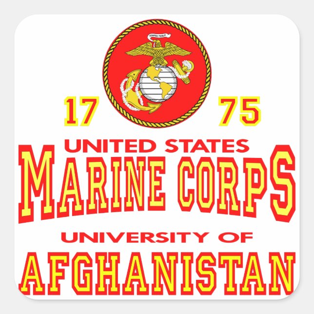 Adesivo Quadrado Universidade dos Estados Unidos Marine Corps Afega (Frente)