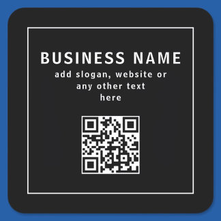 Adesivo Quadrado Upload QR code or Logo | Modern Black