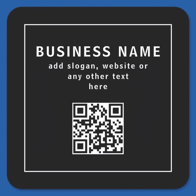 Adesivo Quadrado Upload QR code or Logo | Modern Black (Criador carregado)