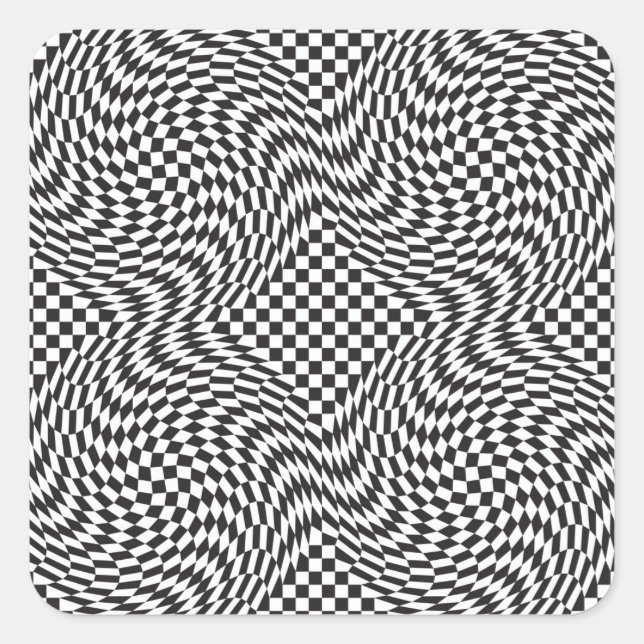 Adesivo Quadrado Urdidura do tabuleiro de damas (Frente)