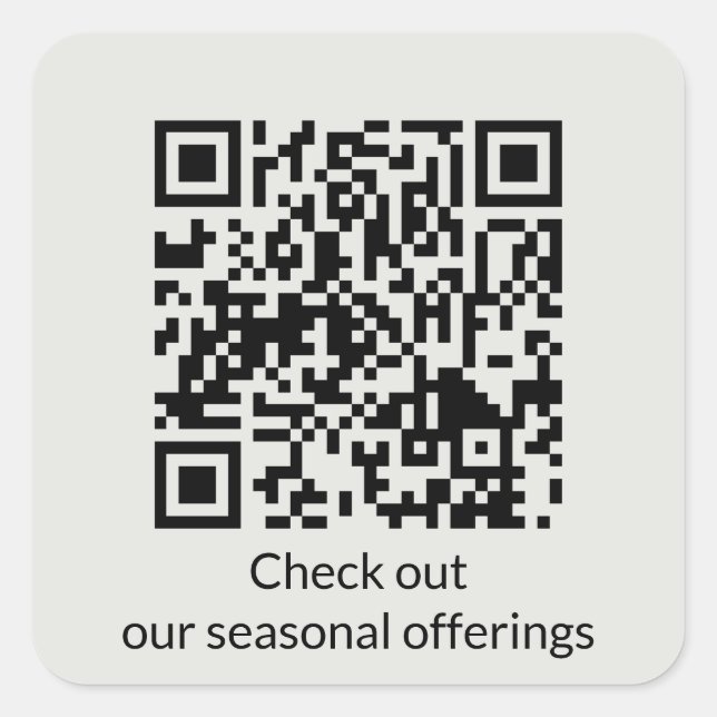 Adesivo Quadrado URL de Geração de Código QR Personalizado (Frente)