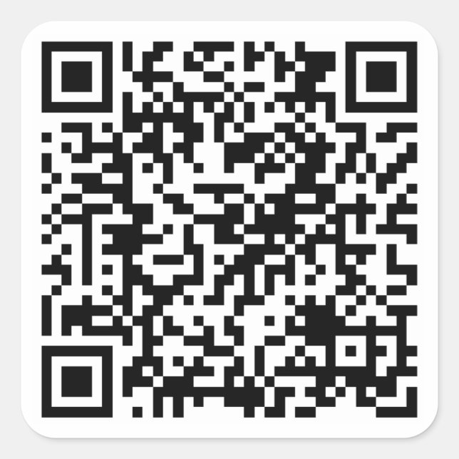 Adesivo Quadrado URL Personalizada de Código QR Personalizado (Frente)