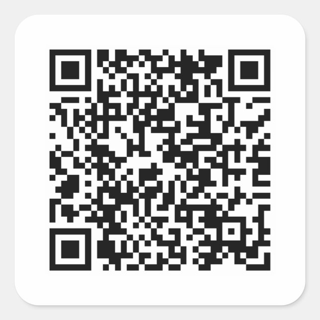 Adesivo Quadrado URL Personalizada de Código QR Personalizado (Frente)