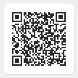 Adesivo Quadrado URL Personalizada de Código QR Personalizado
