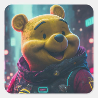Adesivo Quadrado Ursinho do inverno