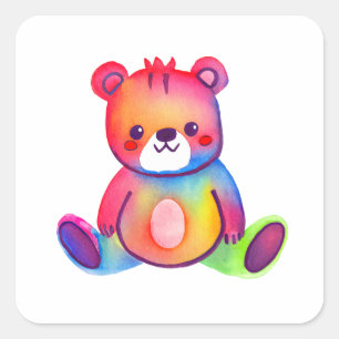 Adesivo Quadrado Ursinho Legal do Urso Justo Positivo