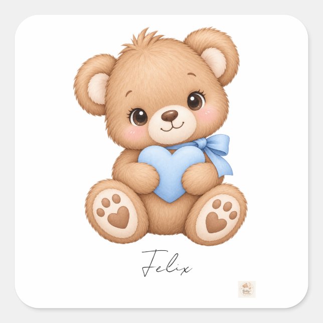 Adesivo Quadrado Urso  (Frente)