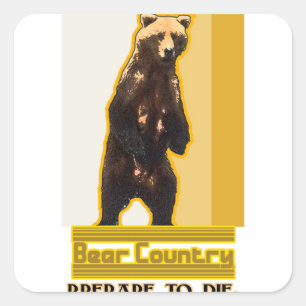 Adesivo Quadrado Urso