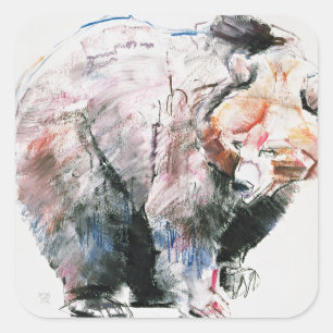 Adesivo Quadrado Urso