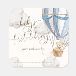 Adesivo Quadrado Urso à Espera do Teddy Bear para o Ex-Libris da Bi