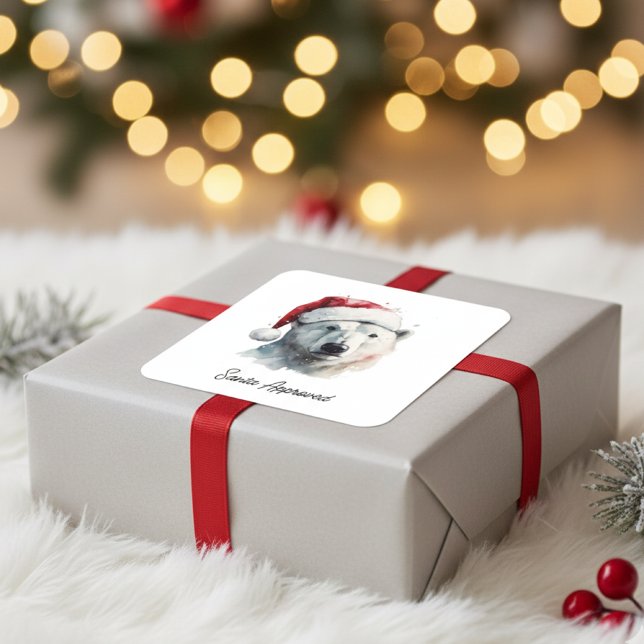 Adesivo Quadrado Urso Alegria Tilintante, personalizado (Criador carregado)