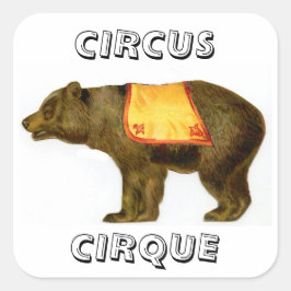 Adesivo Quadrado Urso de espetáculo de circo