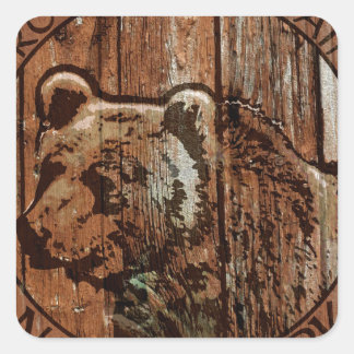 Adesivo Quadrado Urso de madeira do Parque Nacional Rocky Mountain