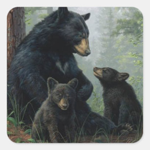 Adesivo Quadrado Urso de Momma