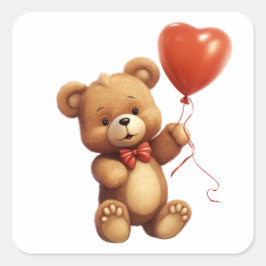Adesivo Quadrado Urso de Teddy hiperrealista