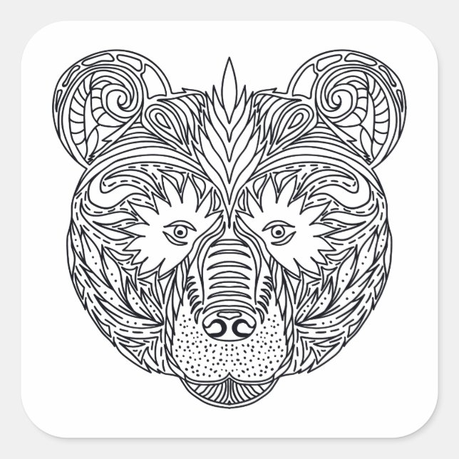 Adesivo Quadrado Urso Inspirado (Frente)