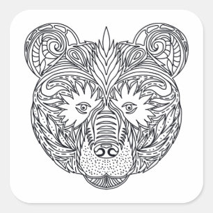 Adesivo Quadrado Urso inspirado