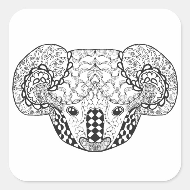 Adesivo Quadrado Urso Koala inspirado (Frente)