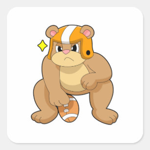 Adesivo Quadrado Urso no Futebol