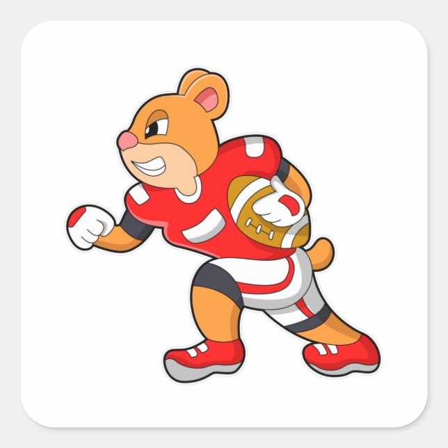 Adesivo Quadrado Urso no Futebol (Frente)